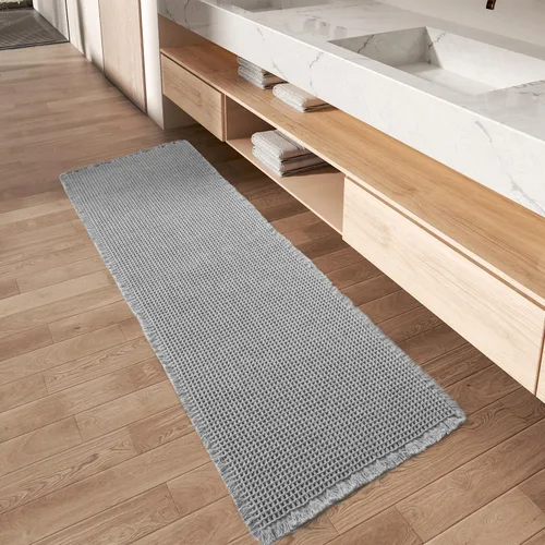 Miniatura 70 de AMOAMI Tapete de baño mejorado con diseño de gofre, súper absorbente, antideslizante, para suelo de baño, lavable a máquina, con borlas, tapetes