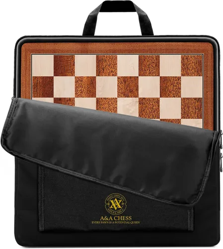 Miniatura 19 de A&A Tablero de ajedrez profesional de madera de 21.25 pulgadas, con incrustaciones de nogal y arce, cuadrados de 2.25 pulgadas con notación Nuez