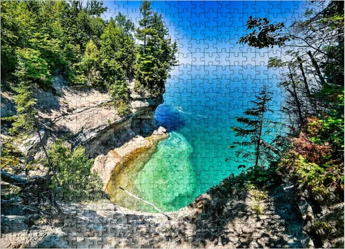 MyPuzzle The Towering View of Lake Superior from Michigan On The Upper Peninsula - Rompecabezas prémium de 500 piezas para adultos