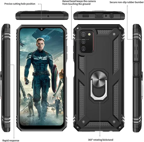 Miniatura 3 de LeYi para Samsung Galaxy A03S Funda de teléfono, Funda Samsung AO3S con [Paquete de 2] Protector de pantalla, [Calidad militar] Funda protectora