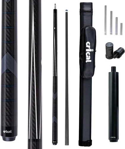 Miniatura 29 de CRICAL Palo de taco de billar de fibra de carbono de 58 pulgadas, palos profesionales de baja desviación para piscina con junta de 3/8 x 8 pines