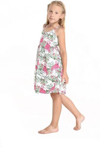 Miniatura 3 de Hecho en Hawaii Luau Vestido con tirantes elásticos en crema flamenco