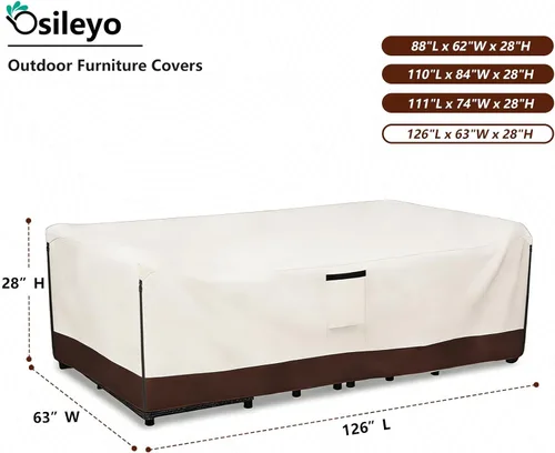 Miniatura 2 de Fundas impermeables para muebles de patio, 600D resistente para juegos de 6/7/8 piezas, sofá seccional, sillas mecedoras giratorias, mesa de café