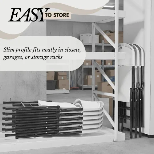 Miniatura 7 de Paquete de 2 sillas plegables de plástico resistente, sillas plegables de capacidad de 450 libras para interiores y exteriores, asientos portátiles