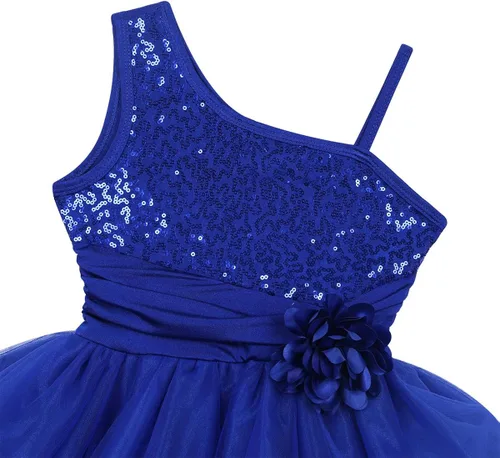 Miniatura 3 de YiZYiF Vestido de ballet de lentejuelas para niñas con leotardo de gasa