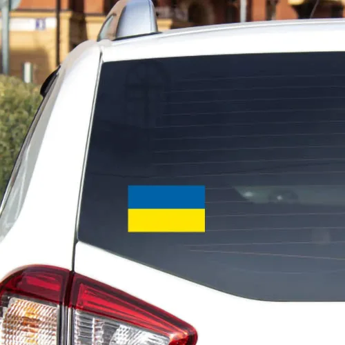 Miniatura 4 de IGNIXIA Calcomanías de coche con bandera de Ucrania de 3 x 5 pulgadas (paquete de 2) calcomanías de coche con bandera de Ucrania para parachoques