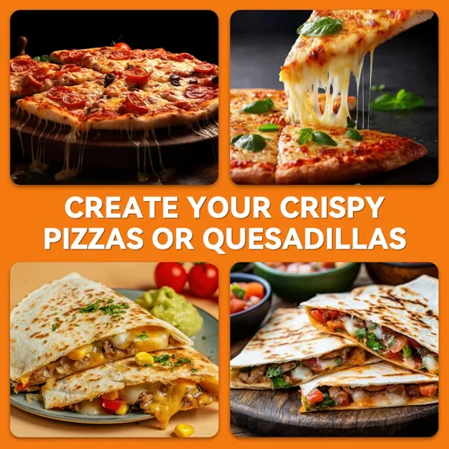 Miniatura 4 de Baker's Friend Máquina eléctrica de pizza para encimera, máquina para hacer pizza de 12 pulgadas para el hogar, máquina de quesadillas, placas