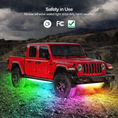 Miniatura 5 de Yielinth Kit de Luces Underglow, Luces RGB-IC Bajo el Automóvil con Color de Ensueño Danzante Perseguidor, 213 Modos de Escena, Control por App