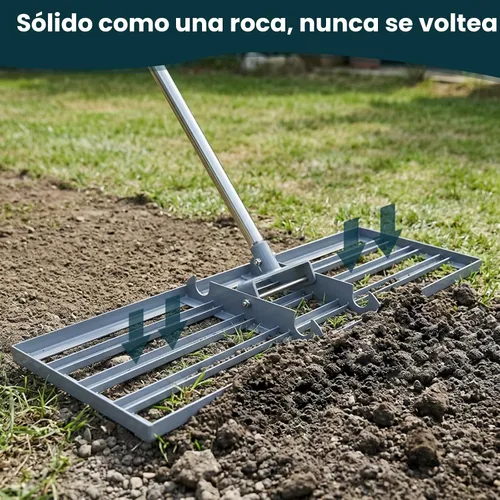 Miniatura 6 de Rastrillo de nivelación de césped 30x10 pulgadas, (Grado Profesional) Herramienta niveladora de césped con mango de acero inoxidable para céspedes