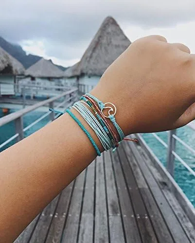 Miniatura 2 de Pura Vida - Pulsera sólida 100 % impermeable, hecha a mano con dije revestido y correa ajustable