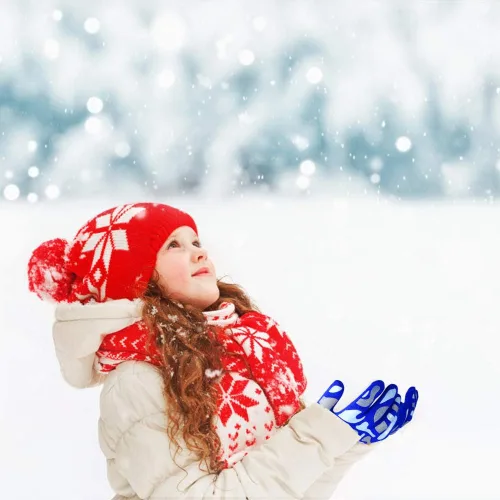 Miniatura 20 de Hicdaw 6 pares de guantes de invierno para niños, guantes de punto elásticos y cálidos para niños o niñas