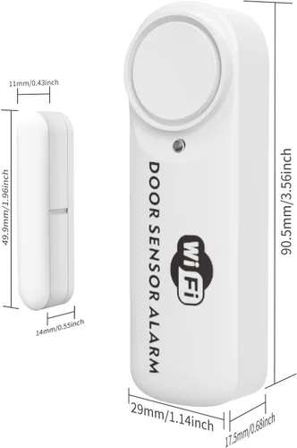Miniatura 8 de Sensor de alarma inteligente WiFi para puerta y ventana (paquete de 1) - Alerta antirrobo de 100 dB para seguridad de los niños y seguridad