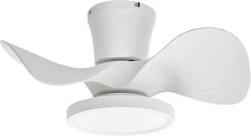 Miniatura 14 de ocioc Ventilador de techo silencioso con luz LED, motor de CC de 32 pulgadas, control remoto de gran volumen de aire, nogal para cocina, dormitorio