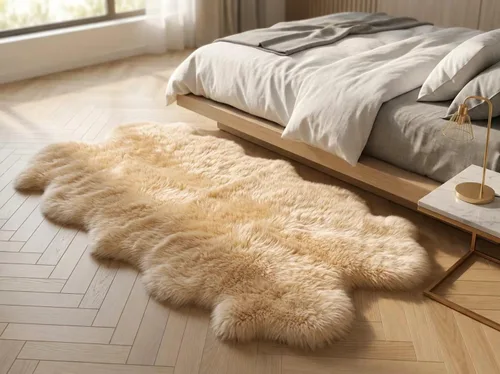 Miniatura 13 de Alfombra de piel de oveja, mullida y esponjosa, súper suave de 24 x 36 pulgadas, alfombra de pelo de oveja de felpa, alfombras decorativas