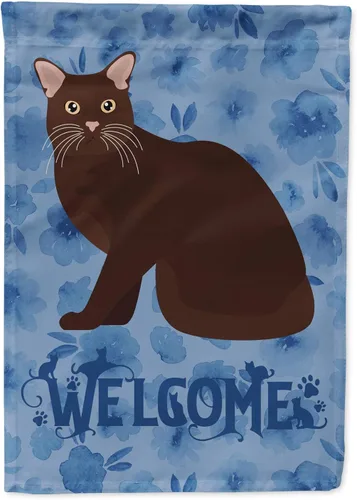 Miniatura 87 de Caroline's Treasures CK5047CHF Ojos Azules - Bandera de bienvenida con diseño de gato para casa de porche, grande, para colgar en la pared