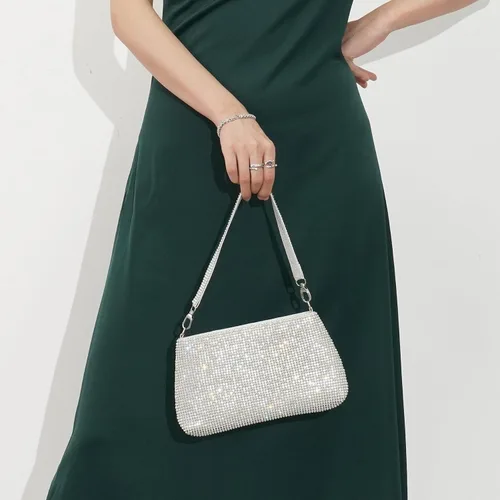 Miniatura 3 de Desy & Feeci Bolso de noche para mujer, bolso de mano completo con diamantes de imitación para mujer, dama, niña, novia, graduación, cóctel, fiesta