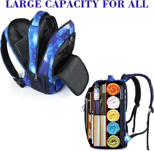 Miniatura 6 de MATEIN - Mochila escolar unisex, antirrobo, para universidad o escuela, compartimento para laptop, puerto de carga USB, resistente al agua, delgada