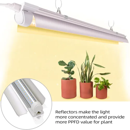 Miniatura 3 de Paquete de 8 luces LED de crecimiento, luces de crecimiento T8 de 2 pies, tiras de luz de crecimiento de espectro completo de 192 W (8 x 24 W)