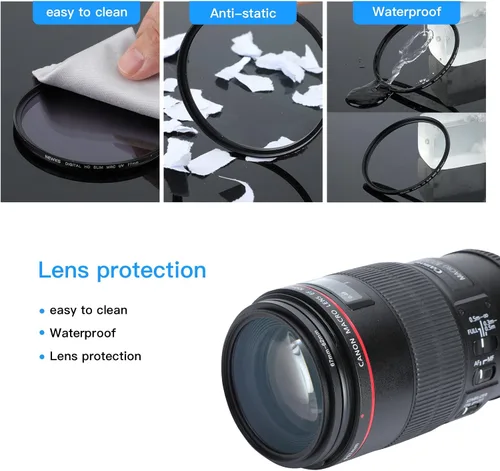 Miniatura 4 de Newks Kit de filtro de protección UV MRC de 2.283 in, protector delgado de filtros UV transparentes, 16 capas nano revestidas/ultra delgadas/alta