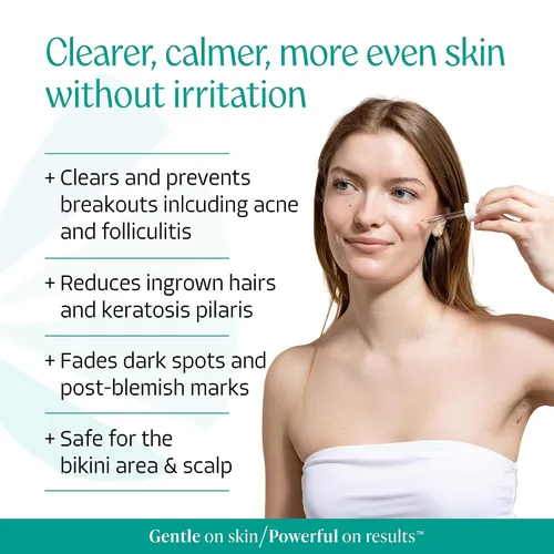 Miniatura 3 de Suero limpiador facial y corporal con ácido mandélico almendra, nivel 1 para acné, foliculitis, piel envejecida, pelos encarnados, manchas oscuras