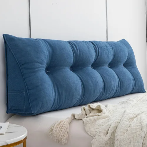Miniatura 10 de Almohada triangular para cabecero, respaldo grande, cojín de soporte de cuña, almohada lumbar para cama de día, litera, dormitorio con funda Beige