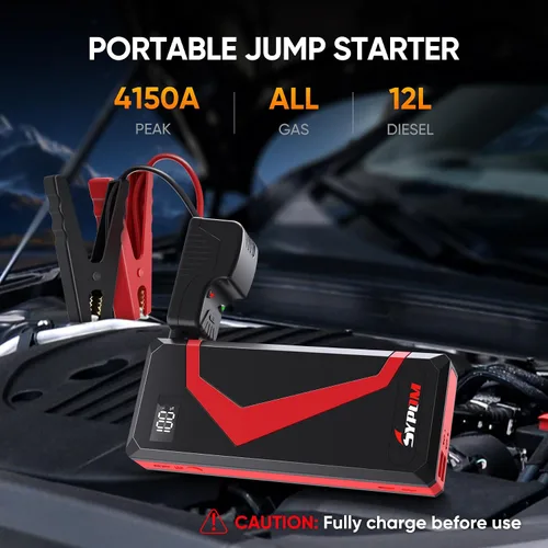 Miniatura 2 de Arrancador portátil para coche, 4150 A, máximo, cargador de batería portátil para coche de 12 V, caja de arranque de batería para motocicleta