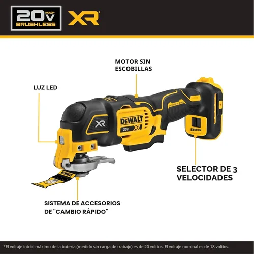 Miniatura 3 de DEWALT MAX XR 20V - Kit de multiherramienta oscilante, accesorios de herramienta oscilante, sin cable, 3 velocidades, cambio rápido de hoja, papel