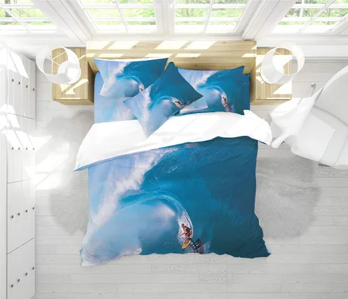Miniatura 3 de INDREAM Juego de ropa de cama de 3/4 piezas con funda de edredón para decoración de dormitorio, tamaño individual/matrimonial/Queen/King