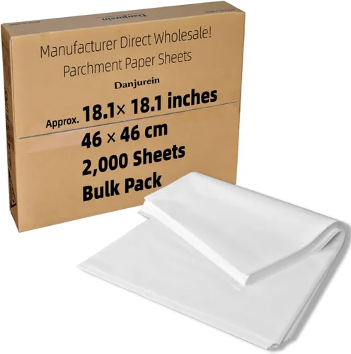 Miniatura 32 de Cuadrados de papel pergamino pequeños comerciales de 4 x 4 pulgadas (43,200 hojas), sin blanquear, antiadherentes, precortados, para envoltorios