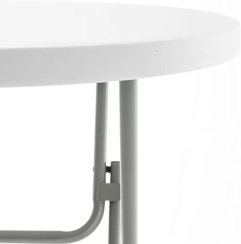 Miniatura 4 de BTExpert Mesa Plegable de Plástico de Granito Blanco Redonda de 32" Altura de Barra de 43" Mesa Comercial Portátil Mesa de Banquete Tarjeta Café