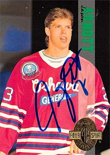 Jason Arnott autographed Hockey Card (Oshawa Generals, 67) 1993 Classic Four Sport #191 - Hockey Slabbed Autographed Cards