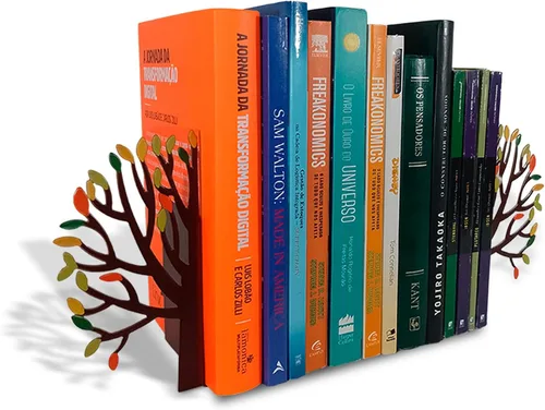 Miniatura 13 de Sujetalibros de árbol con silueta inspirada en la naturaleza, acero con revestimiento epoxi negro mate, par decorativo de soportes para libros