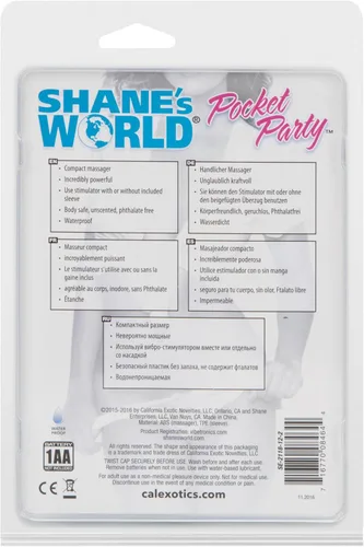 Miniatura 6 de CalExotics Shane's World Pocket Party - Vibrador de bala impermeable - Juguetes para adultos para parejas - Vibrador de bolsillo con punta de conejo