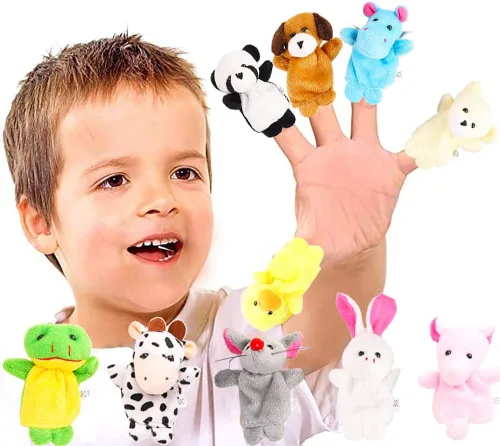 Miniatura 4 de Juego de 10 Marionetas de Dedo - Juguetes de Marionetas de Dedo de Animales de Felpa Suave para Niños, Surtido de Mini Figuras de Peluche para Niños