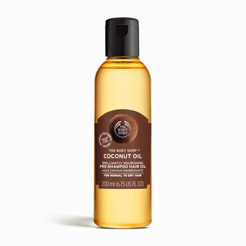 The Body Shop Aceite de coco Brilliantly Nourishing Pre-Shampoo Hair Oil, 6.75 onzas líquidas