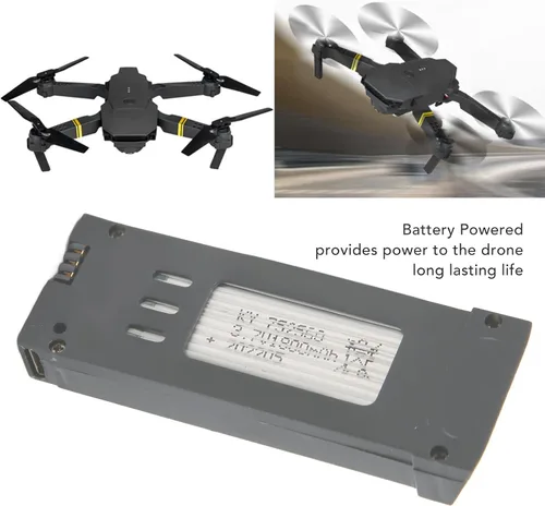 Miniatura 3 de Zopsc Batería de litio de 3.7V RC Drones para E58 L800 JY019 S168 X Pro, batería de litio de repuesto para drones RC (1800 mAh)