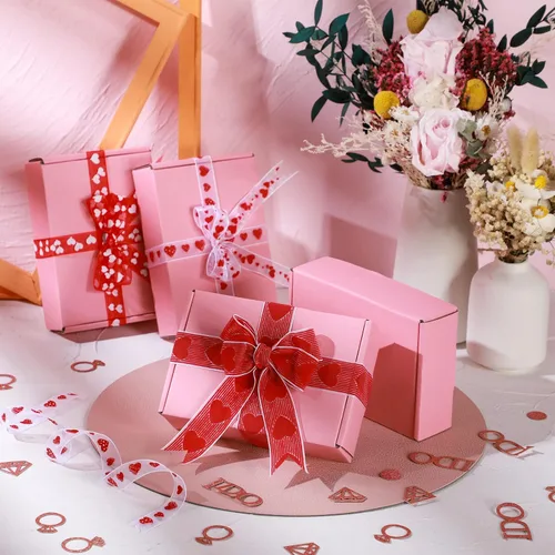 Miniatura 5 de Spakon - Paquete de 50 cajas de envío de cartón corrugado, cajas de embalaje para pequeñas empresas, lindas cajas pequeñas de cartón, cajas de Rosa