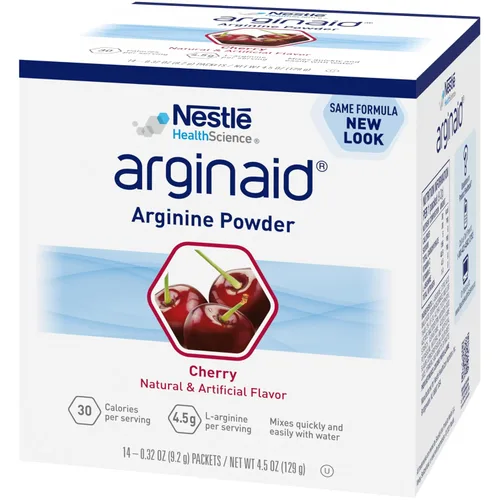 Miniatura 5 de Arginaid Arginina en polvo, fórmula de mezcla de bebidas con 0.14 onzas de L-arginina por porción, vitamina C y vitamina E, sabor a cereza, 0.32