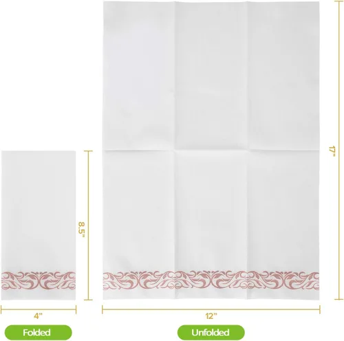 Miniatura 2 de FOCUSLINE 100 servilletas de baño de tacto de lino, toallas desechables para huéspedes suaves y absorbentes, toallas de mano de papel similar a