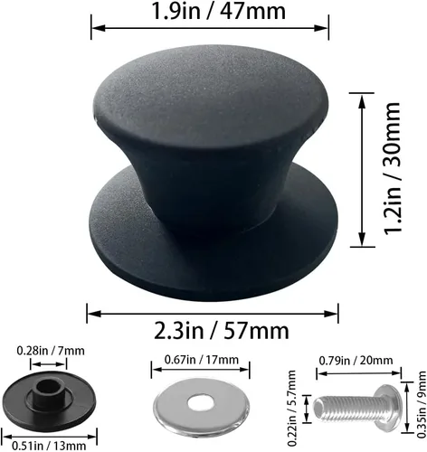 Miniatura 2 de Pomo universal de repuesto para tapas de olla, cubierta de silicona resistente al calor, asas de sujeción sin BPA, aptas para lavavajillas, se