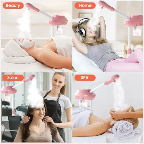 Miniatura 6 de Vaporizador Facial Profesional, Vaporizador Facial sobre Ruedas, Vaporizador para Esteticistas con Más Vapor para Hidratación y Humectación, Altura