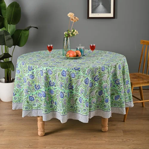 Miniatura 55 de Funda de mesa impresa a mano con diseño exquisito, tela de algodón premium, perfecta para comedor y decoración, mantel de mesa