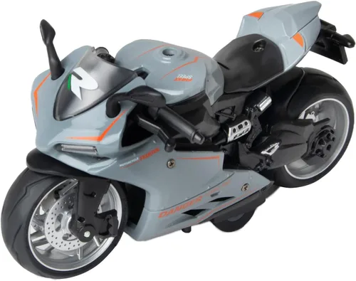 Miniatura 10 de Motocicleta de juguete, juguete de motocicleta con sonidos y luces, juguete de modelo de motocicleta a escala 1:12 para niños, vehículo de tracción