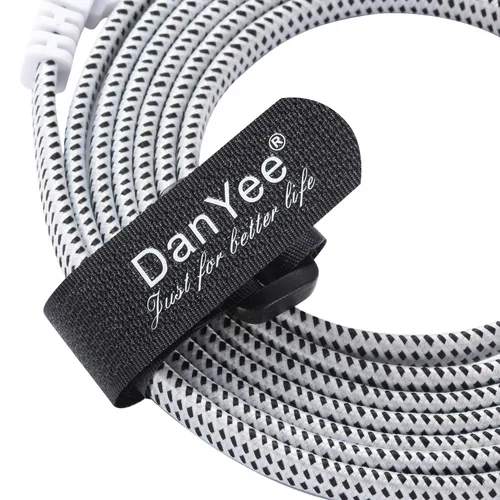 Miniatura 6 de Cable Ethernet Cat 7, DanYee, de nailon CAT7 de alta velocidad, profesional, chapado en oro, cables STP CAT 7 RJ45, cable Ethernet de 3 ft, 10 ft