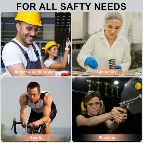 Miniatura 6 de Gafas de seguridad transparentes, paquete de 12, gafas de seguridad para hombres y mujeres (certificado ANSI Z87.1), gafas de seguridad Z87 a prueba