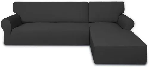 Miniatura 29 de PureFit - Fundas superelásticas para sofá modular en L, 2 fundas de elastano antideslizantes con borde elástico, ideal para niños y mascotas