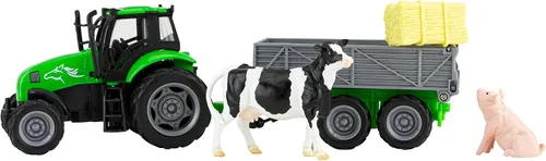 Breyer Horses Breyer Farms - Juego de tractor y vagón Tag-a-Long | 5 pulgadas de alto x 11 pulgadas de largo x 4 pulgadas de profundidad | Incluye