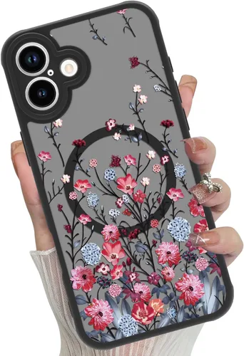 Miniatura 62 de Funda magnética para iPhone 17 Pro [compatible con MagSafe], bonita funda de moda con estampado de leopardo negro, translúcida, mate, parte trasera