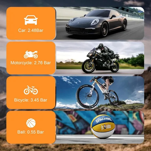 Miniatura 4 de Inflador de neumáticos, compresor de aire portátil, bomba de aire eléctrica inalámbrica de 150 PSI para automóvil, motocicleta, neumáticos