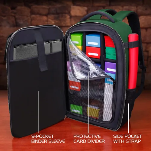 Miniatura 2 de ENHANCE Mochila MTG para almacenamiento de tarjetas TCG, mochila TCG para cajas de cubierta, tarjetas con funda, tapetes de juego, accesorios MTG